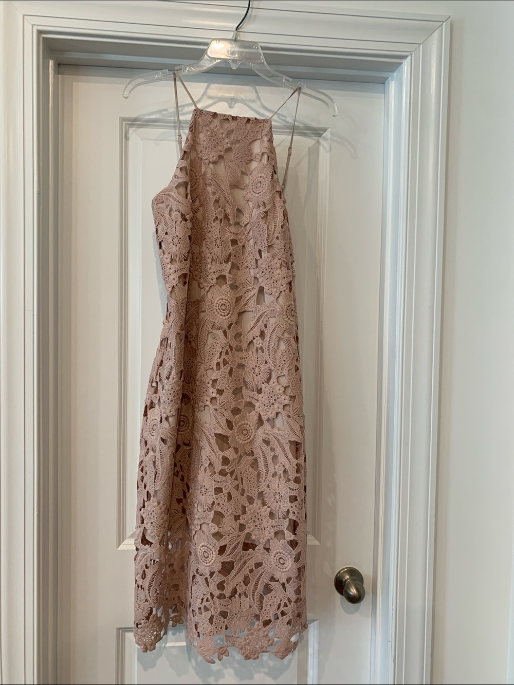 Sam Edelman Blush Crochet Lace Halter Midi Dress NWOT